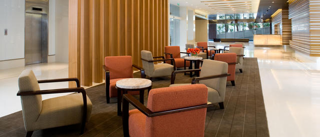 Tarkett iQ vinyl flooring in an aged care corridor, showing durable slip-resistant surface for high-traffic hallways